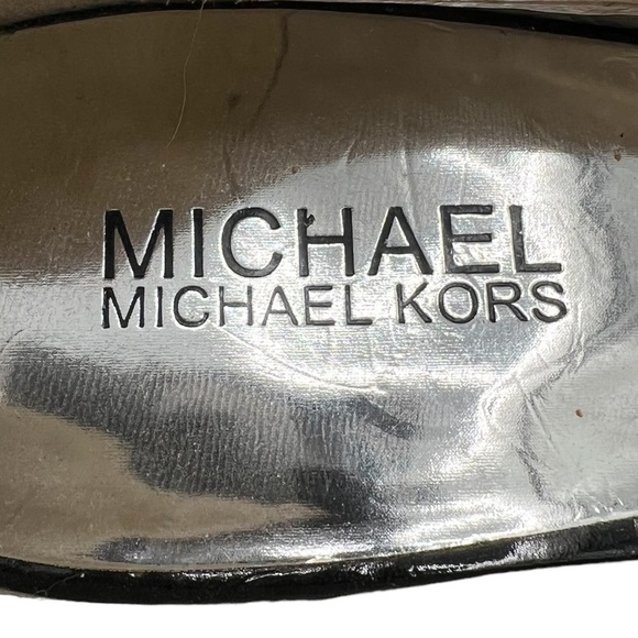 MICHAEL Michael Kors Pressley Tan Black Cap Toe Pumps Size 9 1/2 Women's - Picture 2 of 9